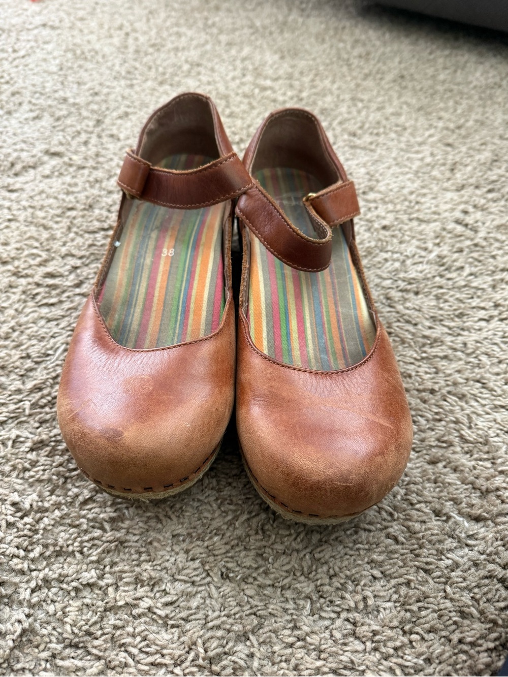 Dansko Tan Leather Mary Jane Shoes